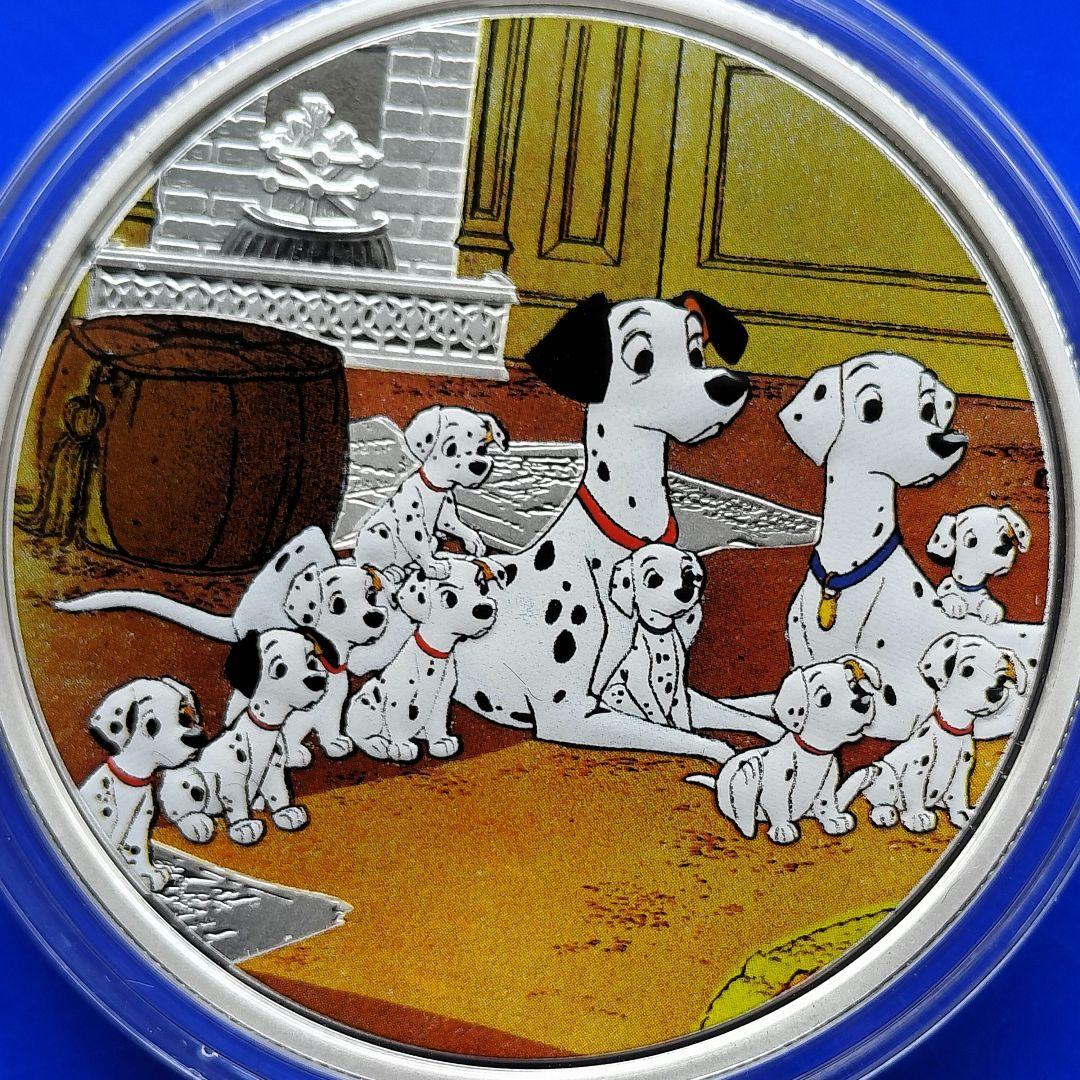 101匹わんちゃん「ファミリー」2ドルカラー銀貨（2022年ニウエ）ダルメシアン