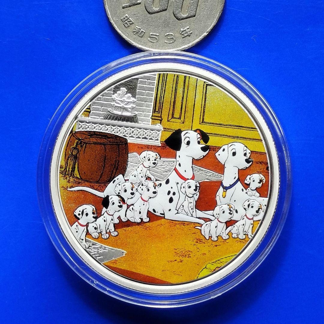 101匹わんちゃん「ファミリー」2ドルカラー銀貨（2022年ニウエ）ダルメシアン
