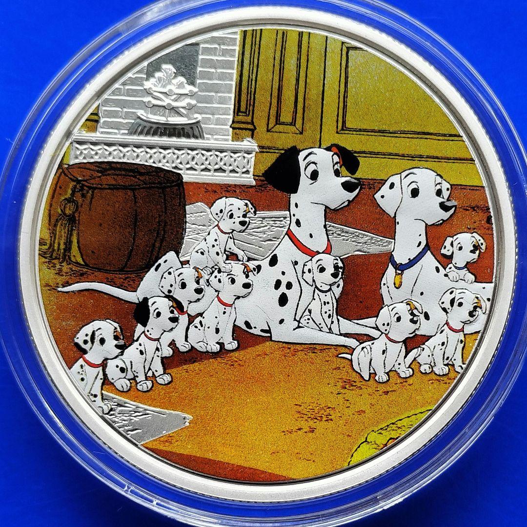 101匹わんちゃん「ファミリー」2ドルカラー銀貨（2022年ニウエ）ダルメシアン