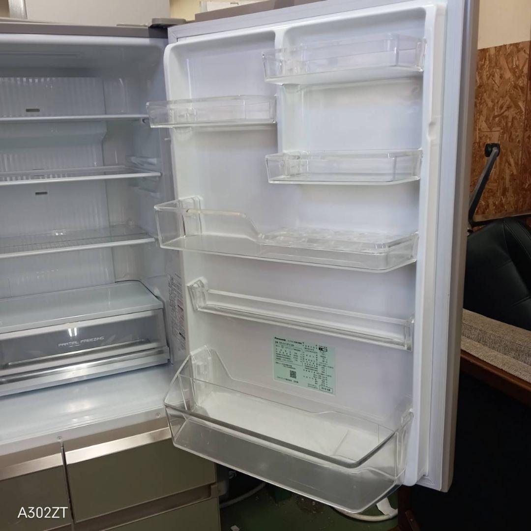 446 大型冷蔵庫　400L強　右開き　自動製氷機　鏡面デザイン　保証込　美品