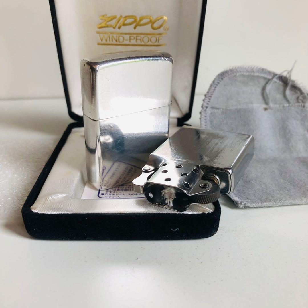 希少使用品スターリングシルバーZIPPOイタリックロゴ1980年代ZIPPO