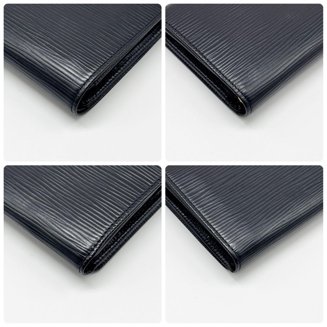 ルイヴィトン エピ ポルトフォイユ トレゾール 二つ折り財布 黒 ブラック