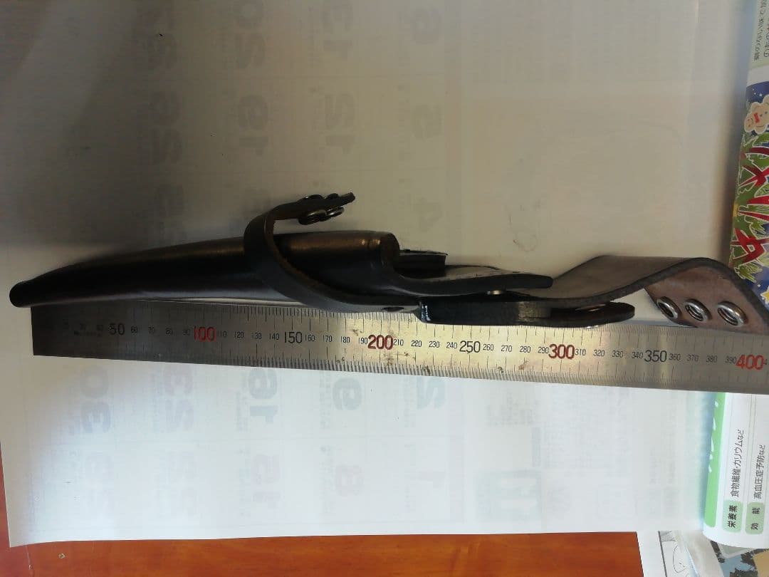 ブラックレザー 右利き用ホルスター　個人装備品　株和宏製造