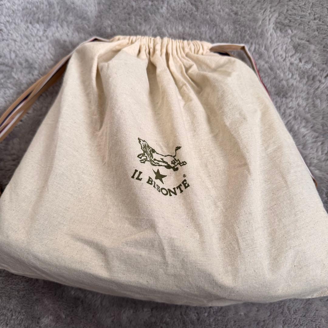 IL BISONTE レザー ショルダーバッグ ブラック　シボ革