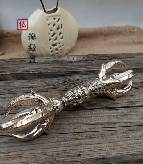 【修縁堂】 チベット密教 金剛杵 真鍮製 五鈷杵 法器 法具