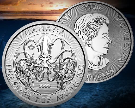 レア‼️2020年カナダ 銀貨2オンス クラーケン