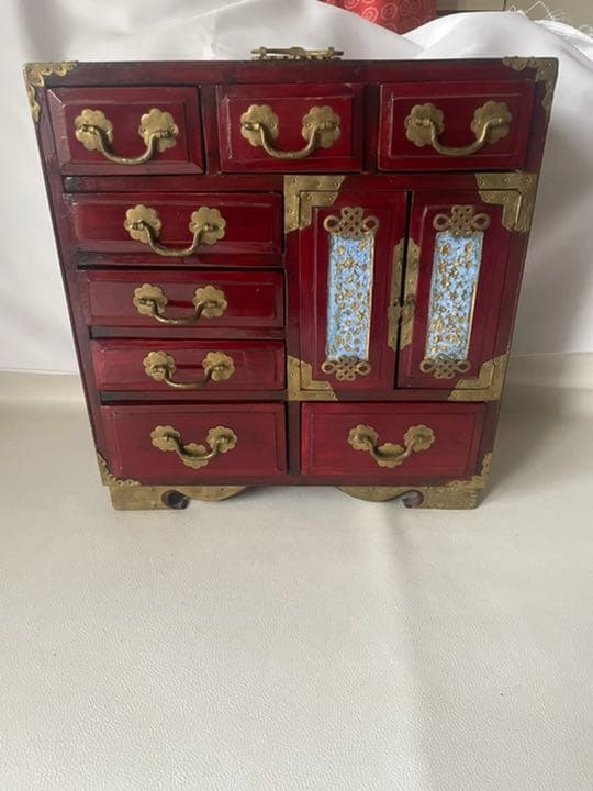 手付き 小型 箪笥 小引き出し 理療家具様式 中国式 船箪笥 掛硯