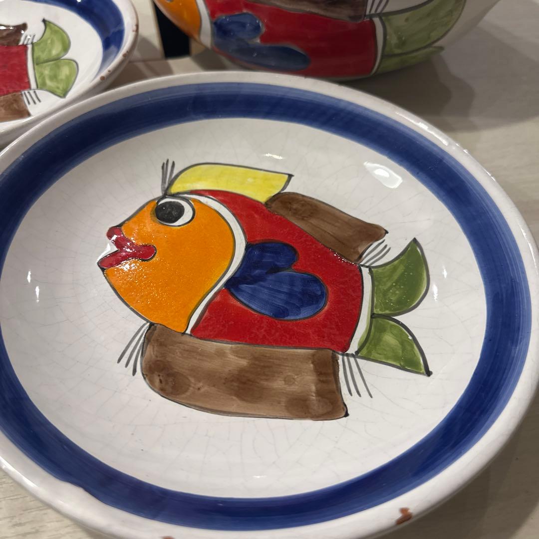 Nino Parrucca ニーノパルッカ シチリア職人 スパゲティ皿セット