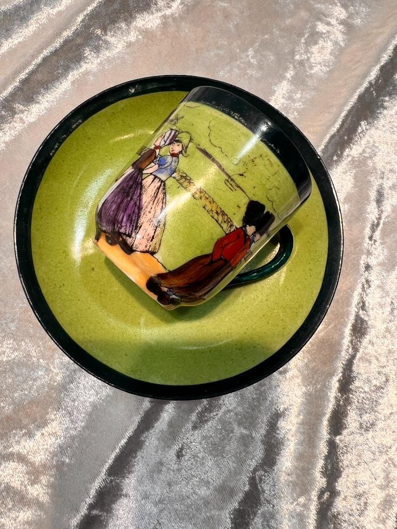 デミタスカップ＆ソーサー　オランダの風景　人物　刻印あり