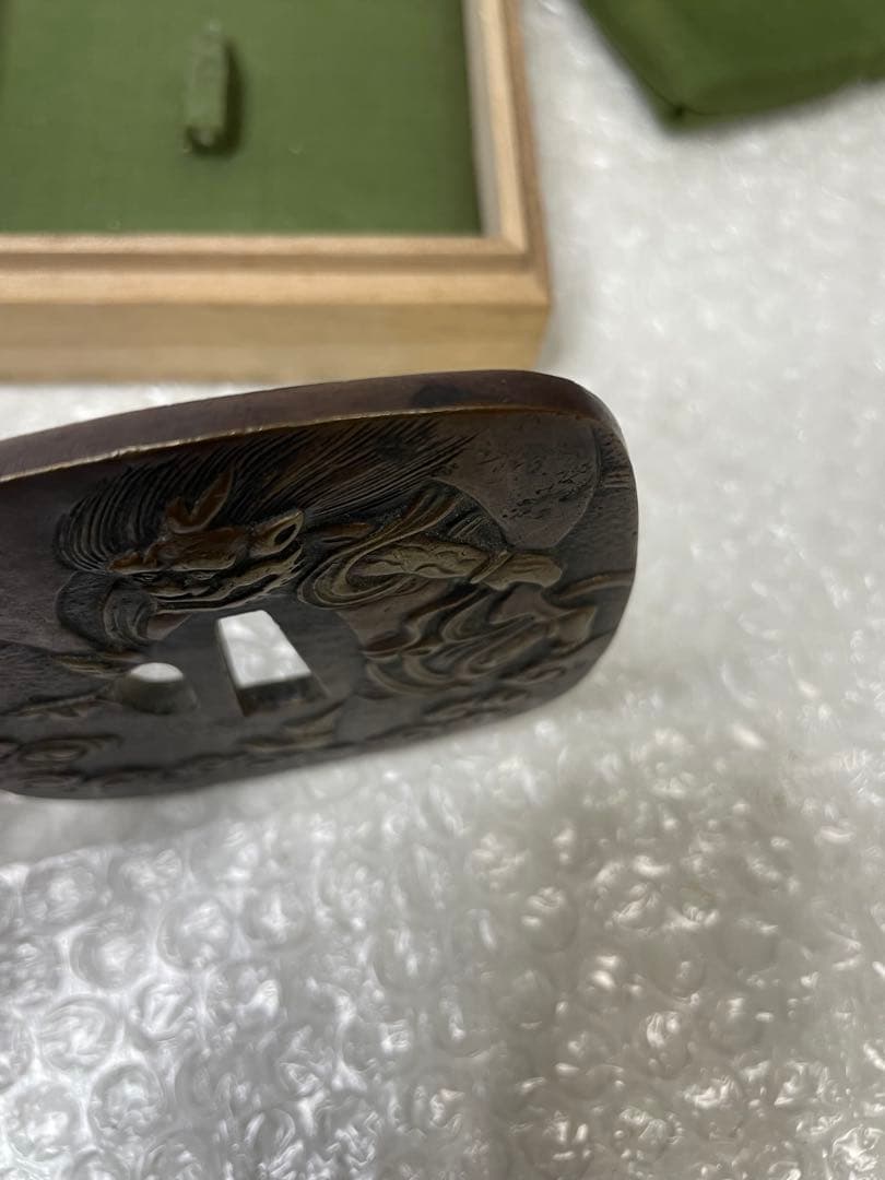 刀の鍔　鐔　つば　風神図　光琳之図　石黒政明(花押)