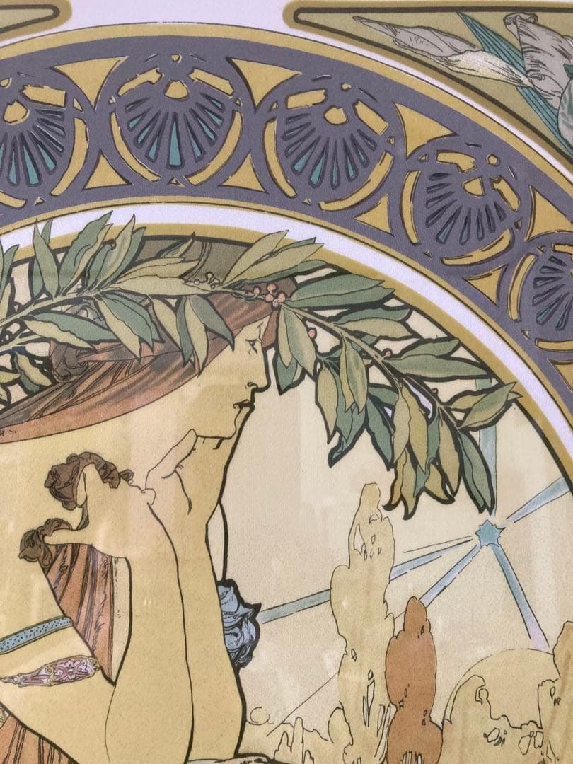 激レア★大判 ミュシャ 版画額 シリアルナンバー サイン付き アート