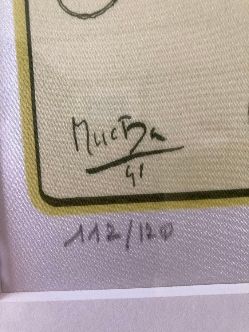 激レア★大判 ミュシャ 版画額 シリアルナンバー サイン付き アート