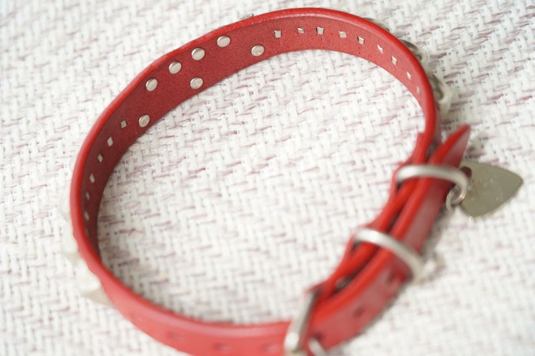 極美品 ヒステリックグラマー スタッズ ドッグカラー レッド チョーカー レア