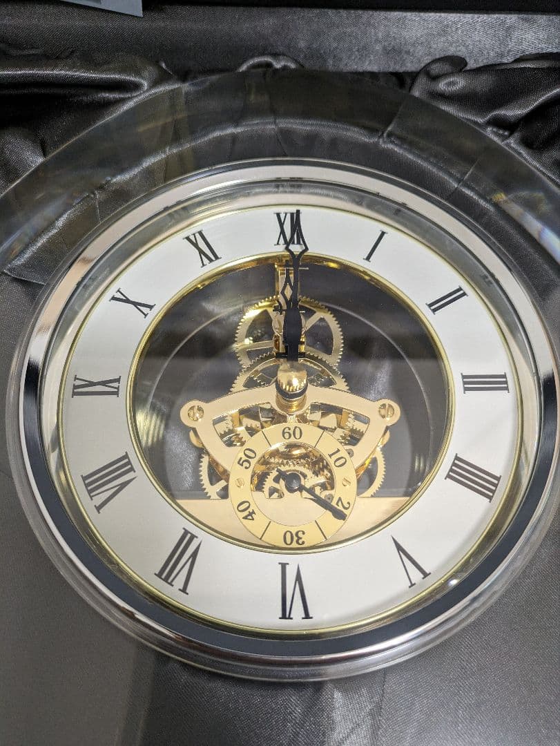 【ナルミグラスワークス】オーバル スケルトンクロック 24cm