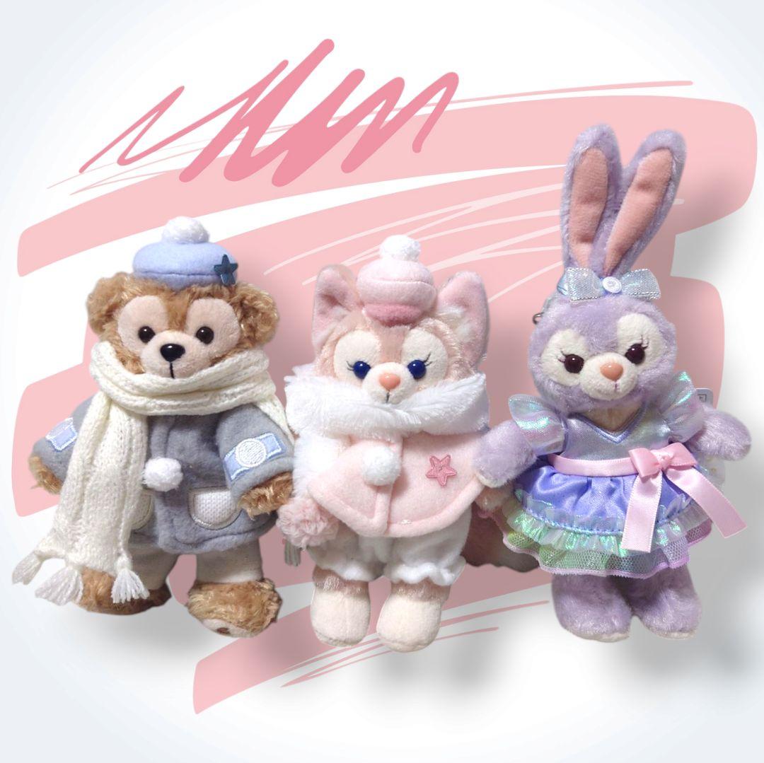 TDS ダンシングスノーフレークス カラフルハピネス ぬいぐるみバッジ 3点