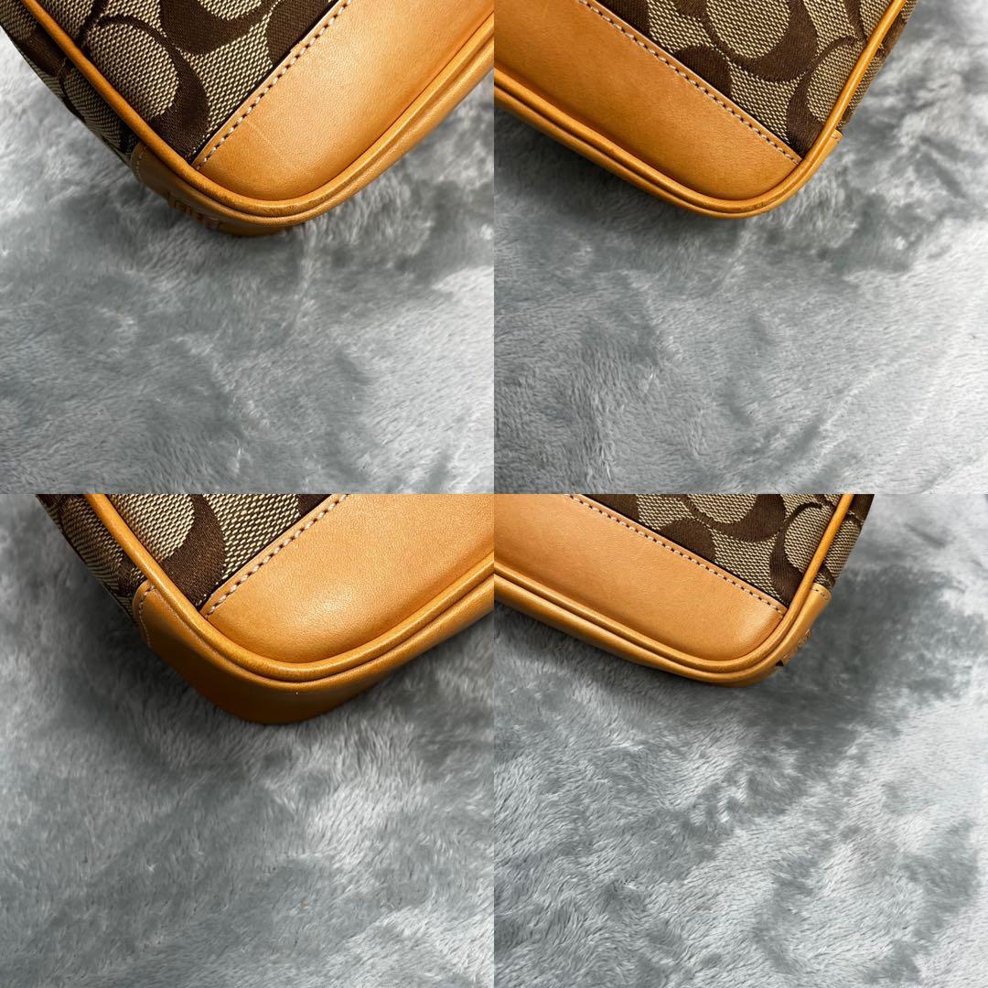 美品 COACH コーチ アクセサリーポーチ シグネチャー ベージュ 6094