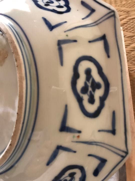 限界お値下げ/里帰り逸品/百貨店美術画廊【富貴長春】染付八角皿/古伊万里金襴手