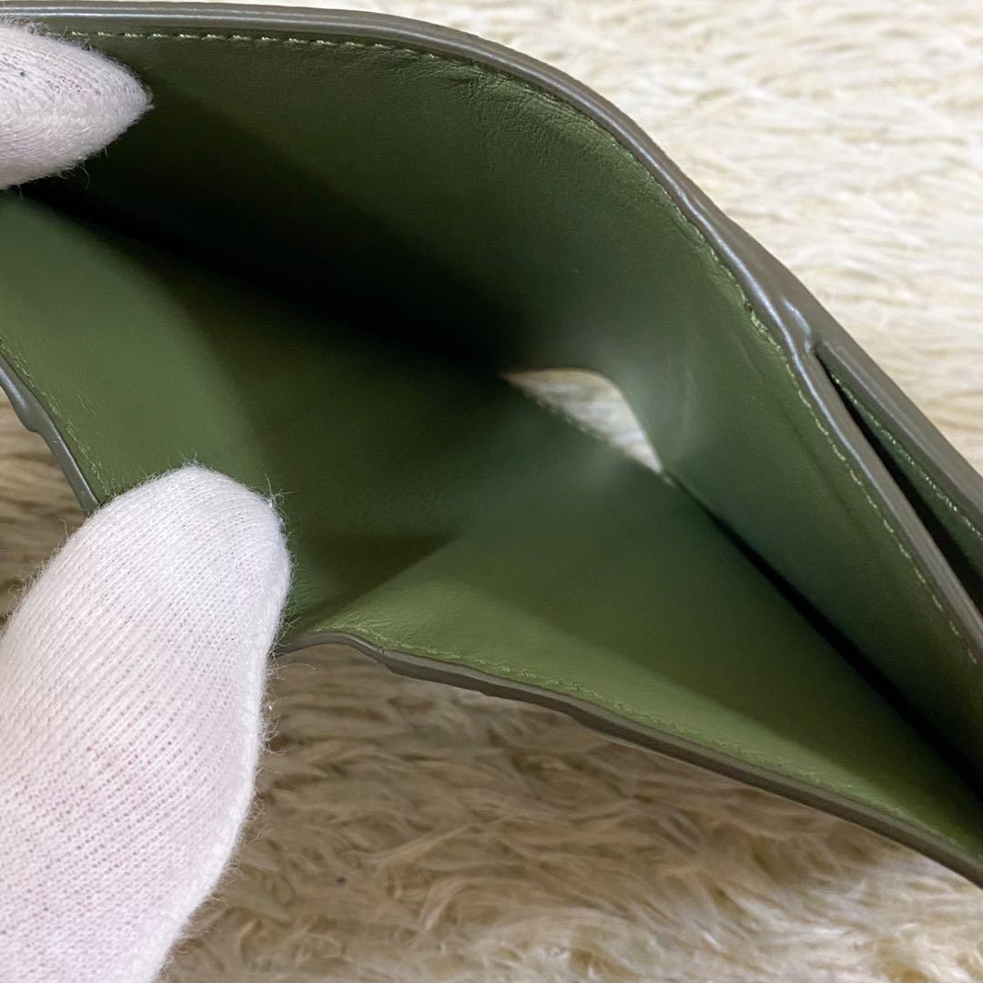 近代モデル【極美品】セリーヌ コンパクトウォレット グリーン ユニセックス