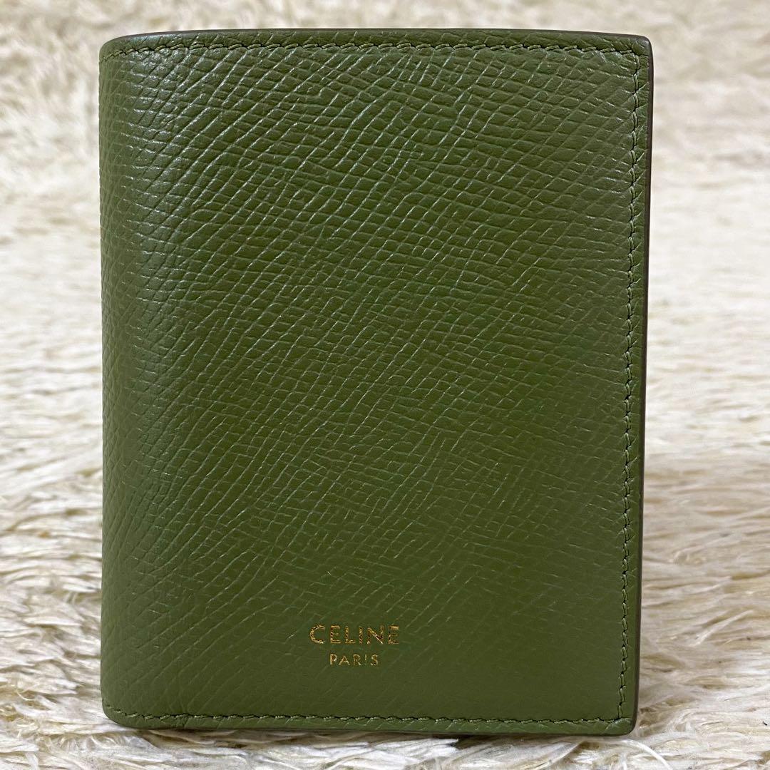近代モデル【極美品】セリーヌ コンパクトウォレット グリーン ユニセックス