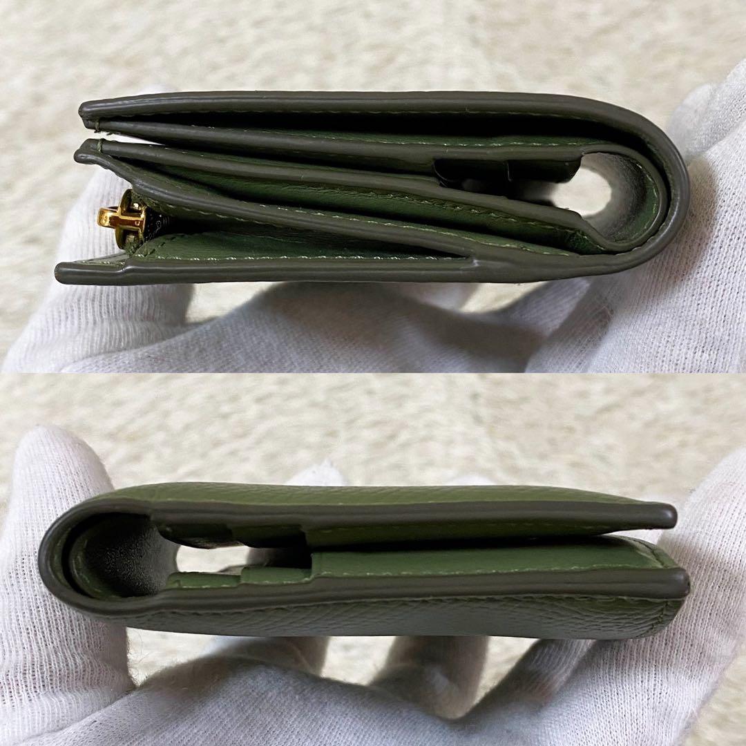 近代モデル【極美品】セリーヌ コンパクトウォレット グリーン ユニセックス