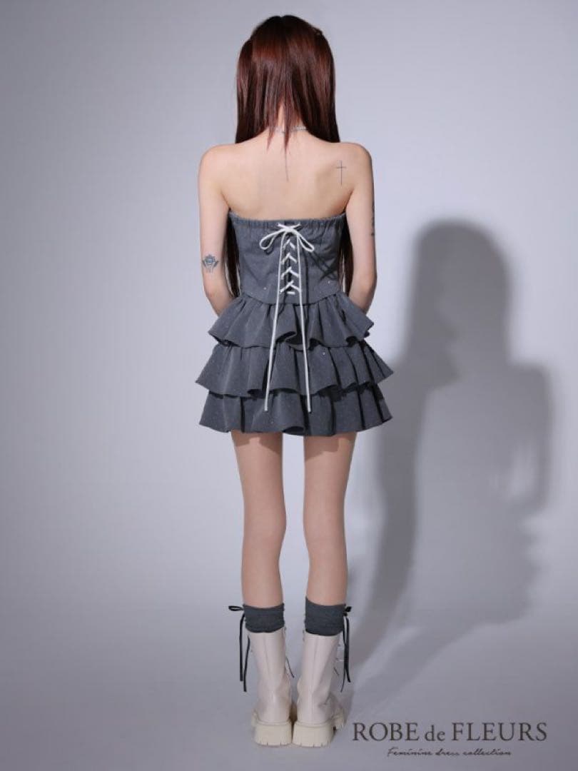 極美品 ROBE de FLEURS ドレス キャバ ミニ リボン 完売品