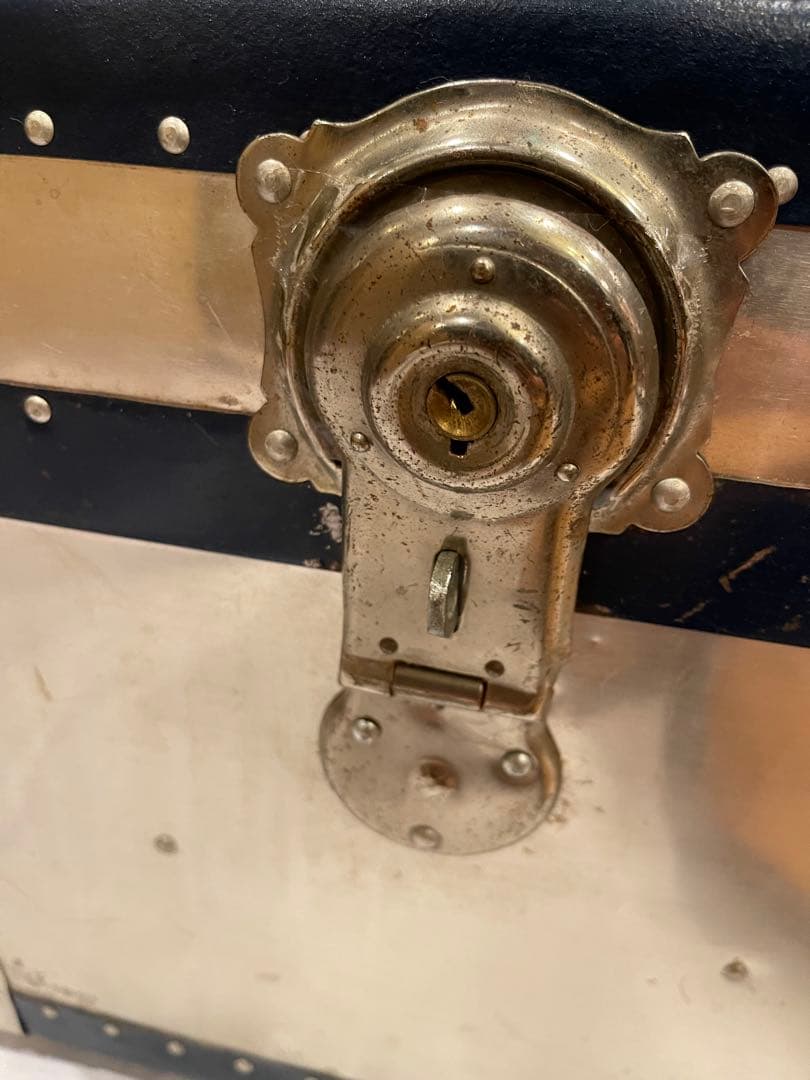 ncs1219 ヴィンテージ アルミトランク SUZUKI ネイビー 特大