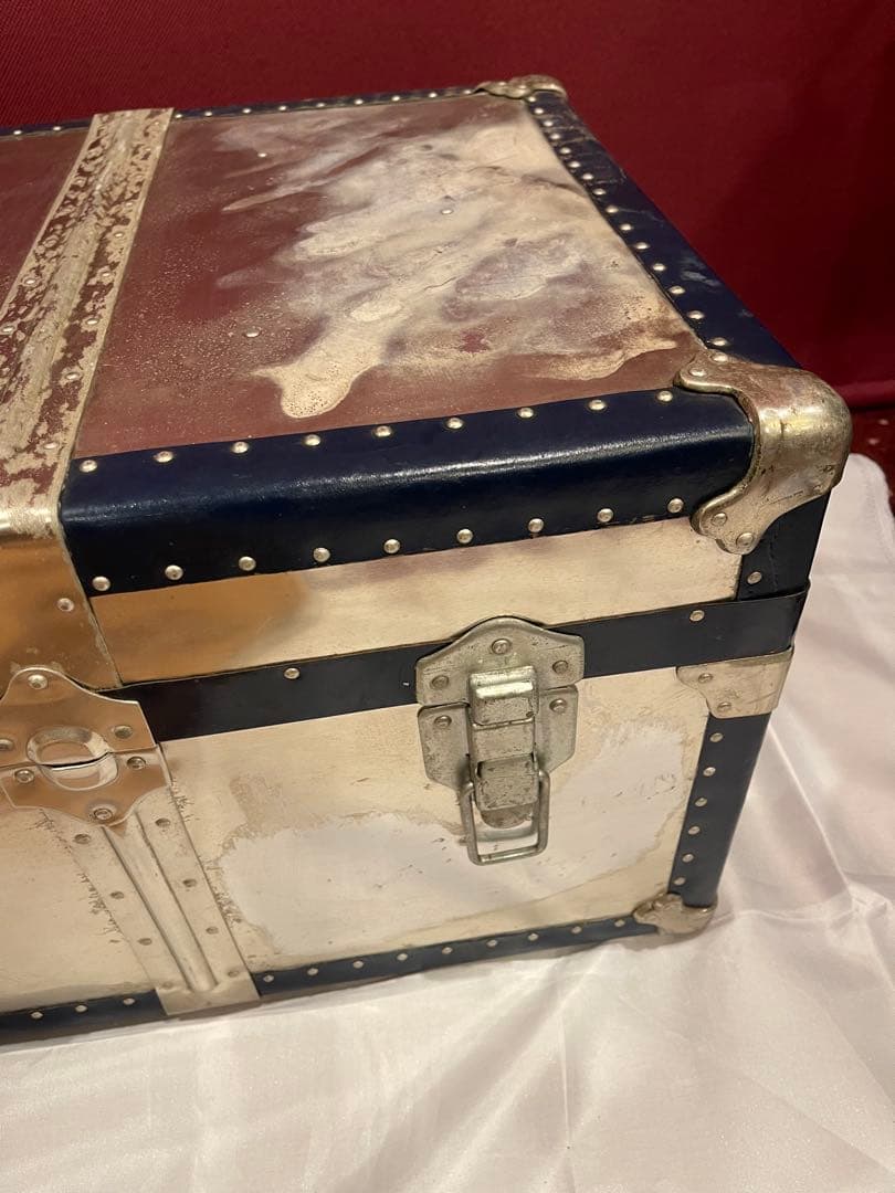 ncs1219 ヴィンテージ アルミトランク SUZUKI ネイビー 特大