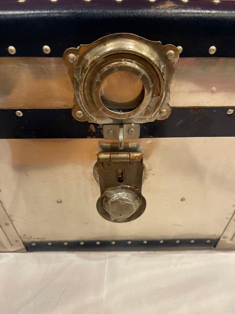 ncs1219 ヴィンテージ アルミトランク SUZUKI ネイビー 特大