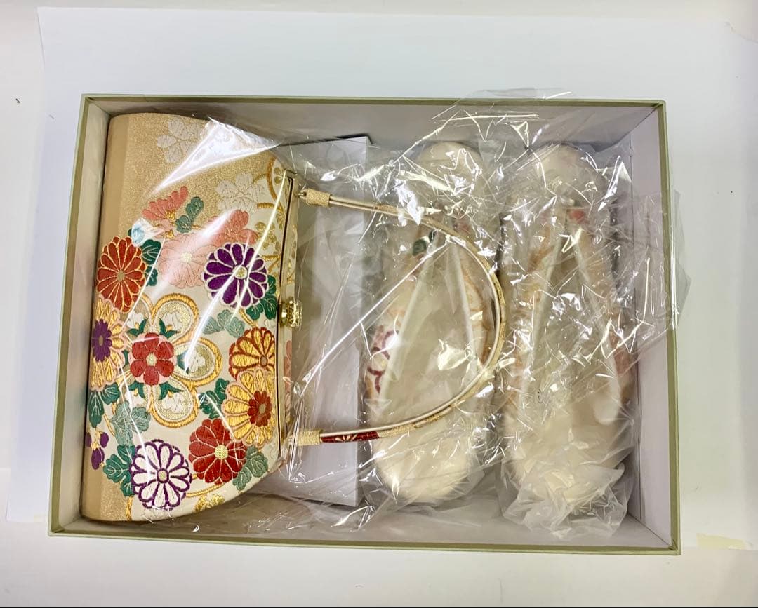 正絹　帯地西陣織　 　高級草履バック ZB144