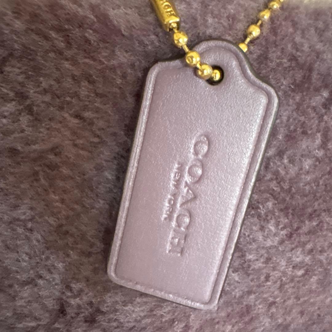 COACH パープル ファー ショルダーバッグ