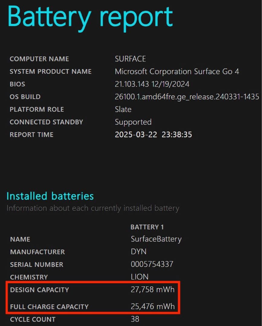 【Surface Go 4】8GB RAM・256GBストレージ・バッテリ92%