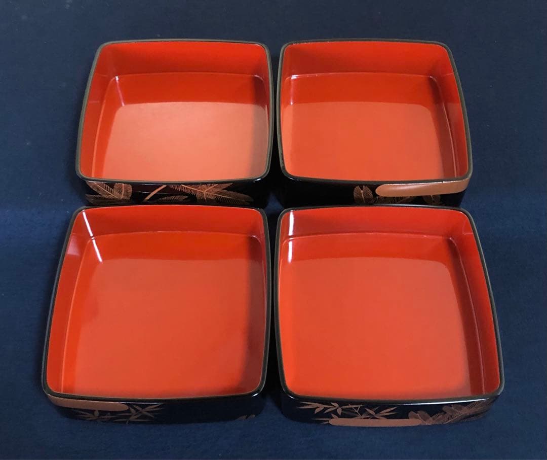 《R》輪島塗 松竹梅蒔絵 四段重 重台付 木箱 251222か2