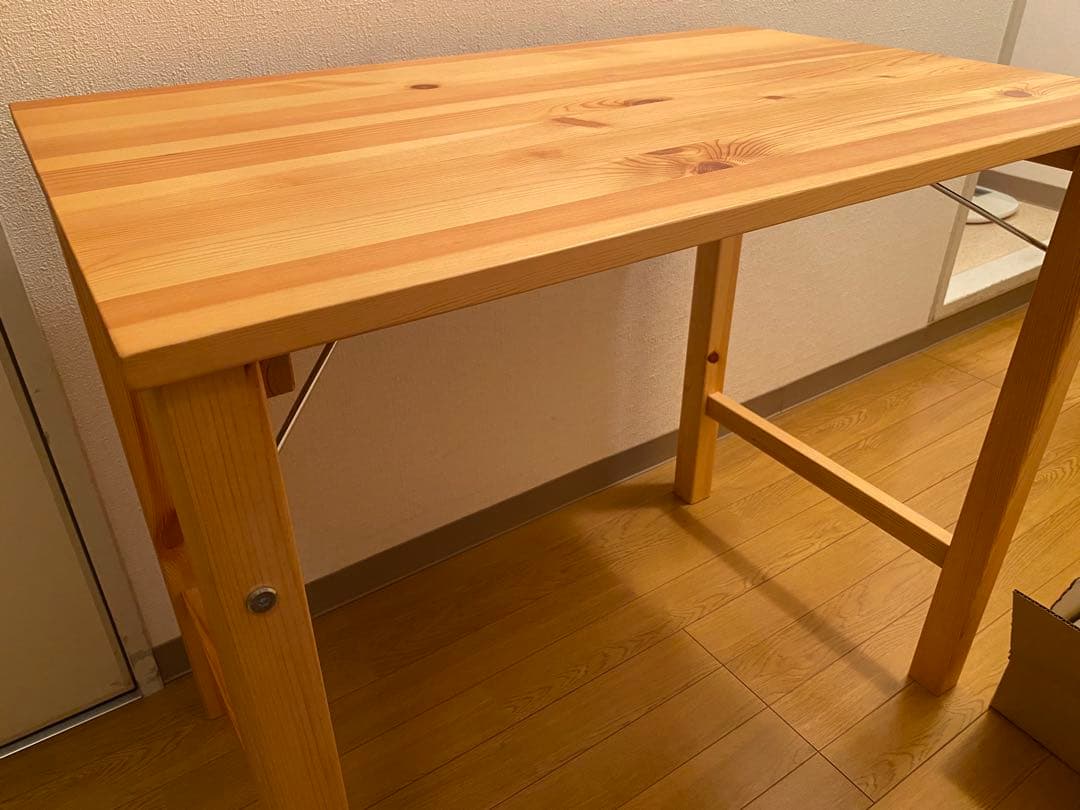 【美品・希少】無印良品 パイン材テーブル・折りたたみ式