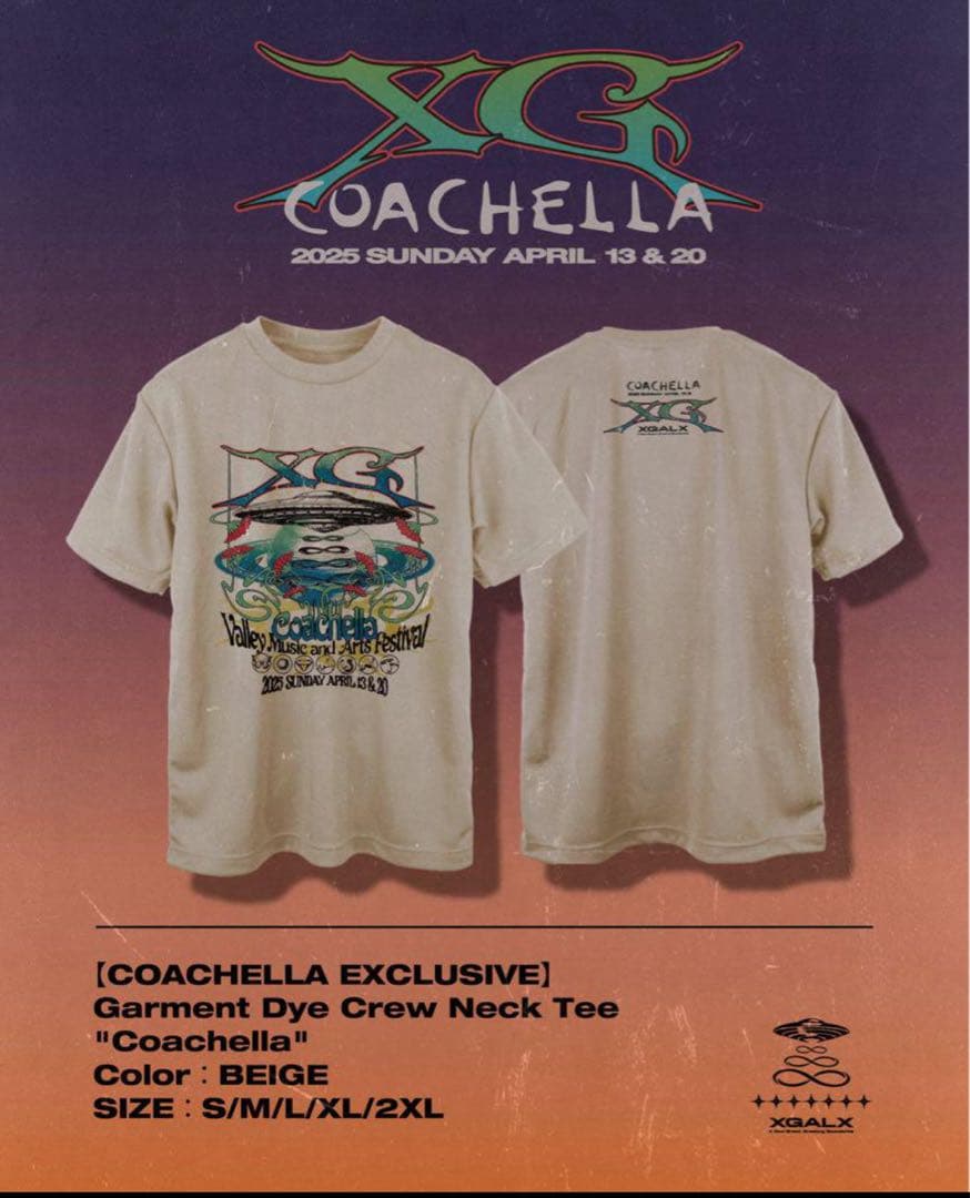 XG Coachellaコーチェラ会場限定 Tシャツ XLサイズ