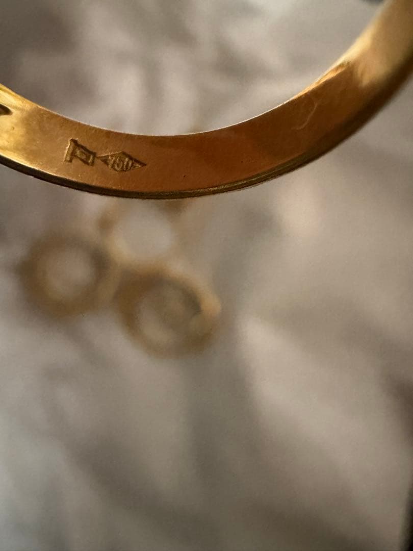 リング　K18 750 刻印　ホールマーク　レディース　ダイヤ　パール