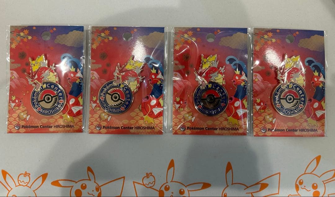 【限定】ポケモンセンターヒロシマ ロゴピンズ　赤いギャラドス　広島　4個セット