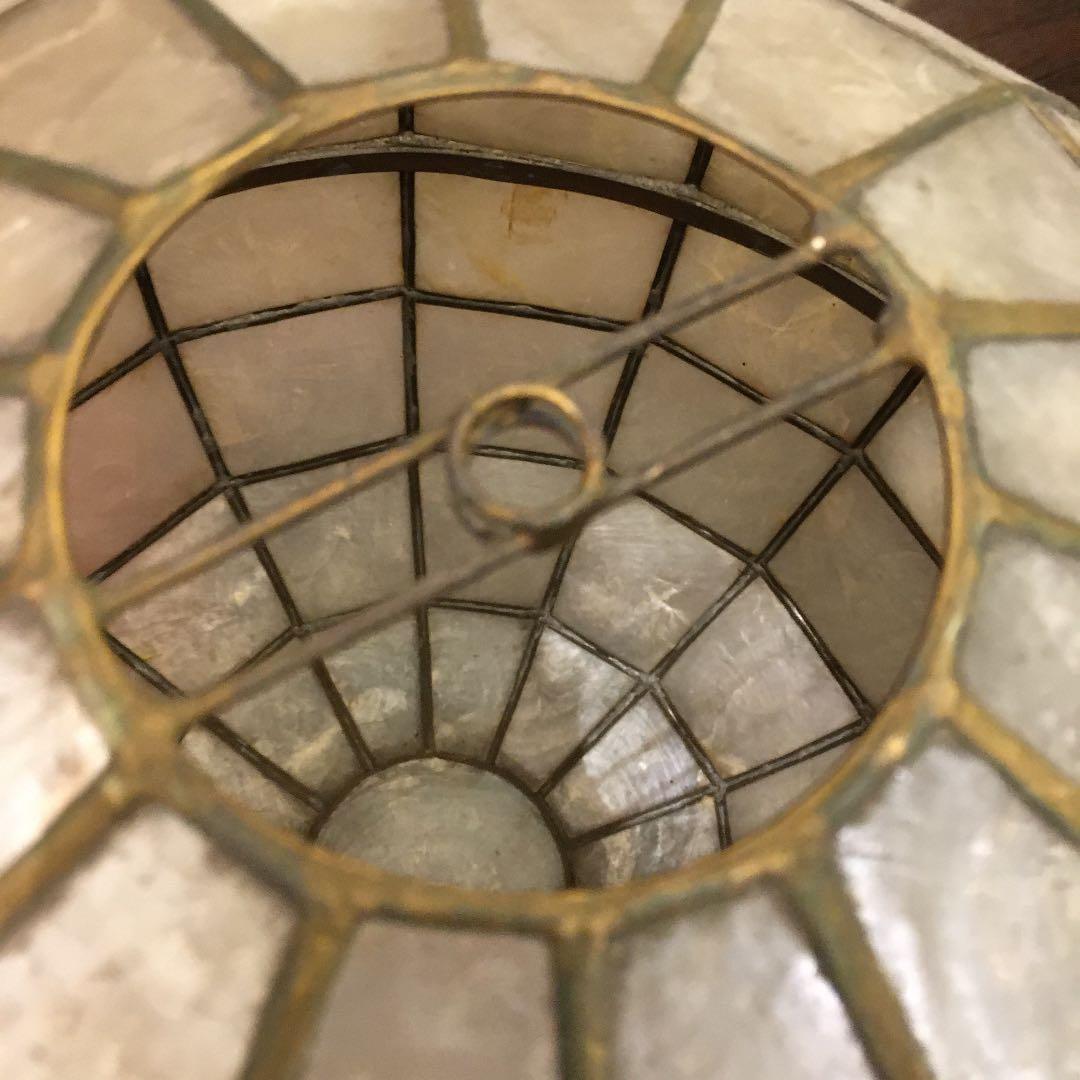 アンティーク　ランプシェード　螺鈿