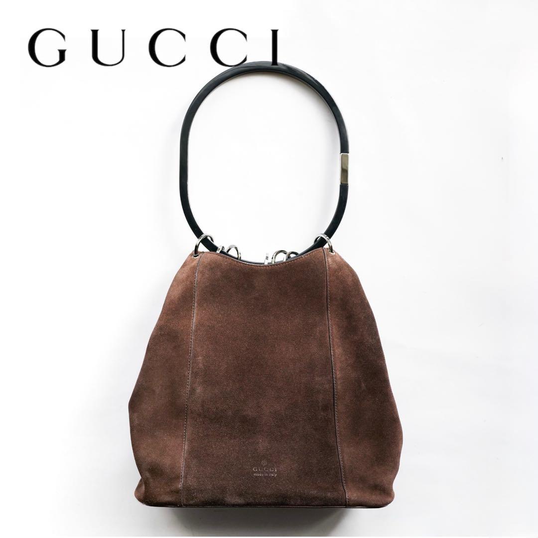 バッグ GUCCI Tom Ford Suede Leather Bucket Bag