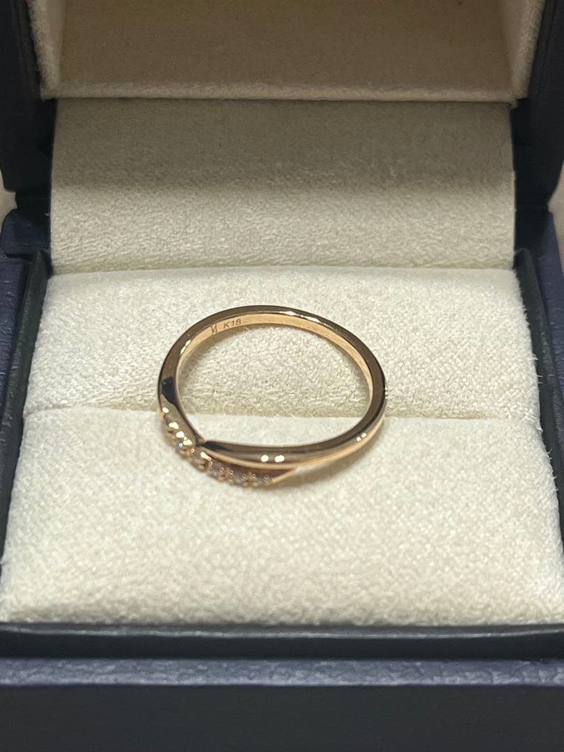 Vendome Aoyama 18KPG ダイヤモンド ピンキーリング5号