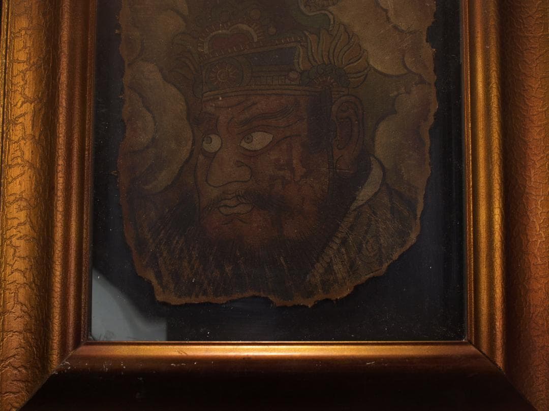 骨董市掘り出し品 唐時代　敦煌莫高窟壁画 彩絵発掘品 AK1947A7-2