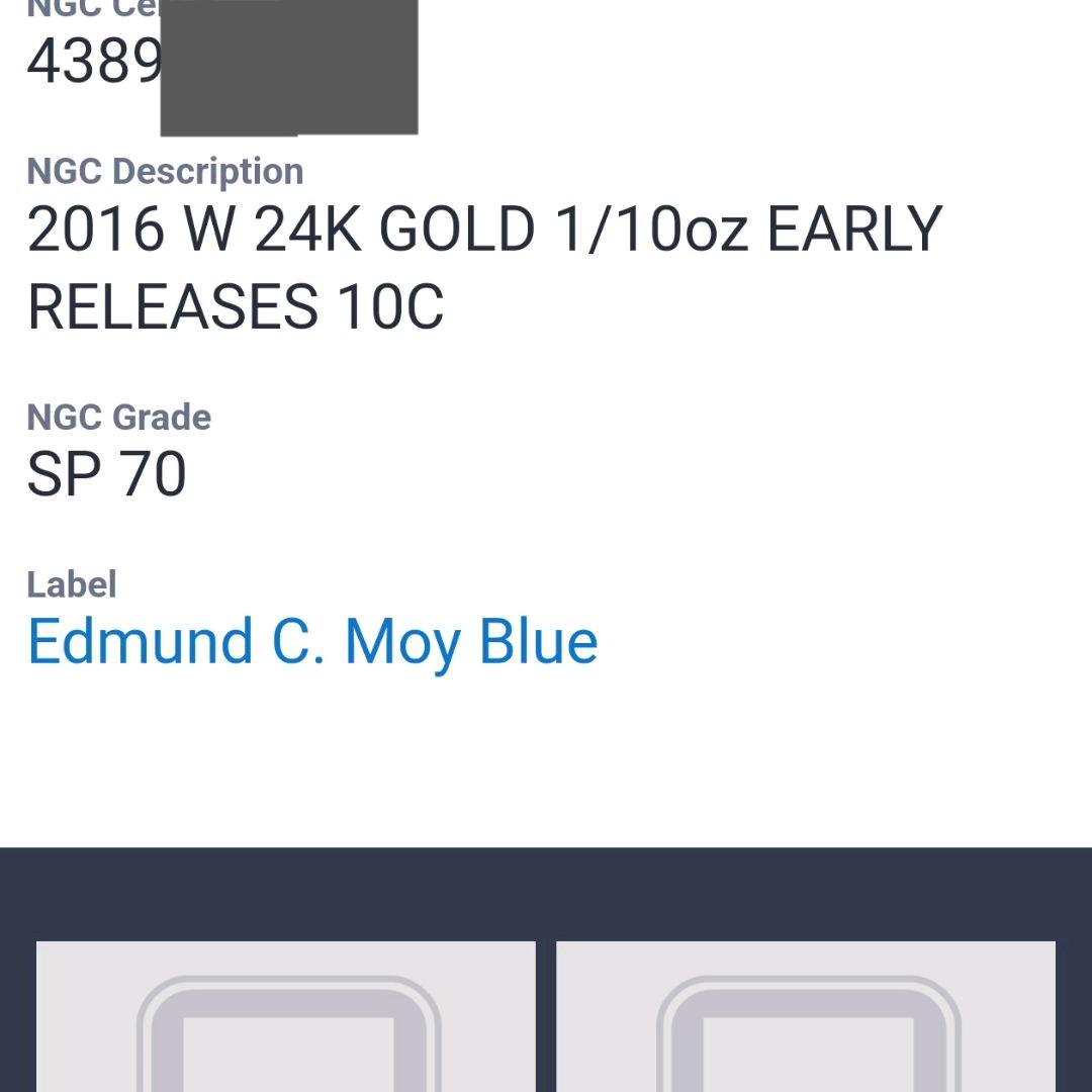 超レア！ 2016年 24金 ダイム金貨 1/10オンス モイ サイン入り