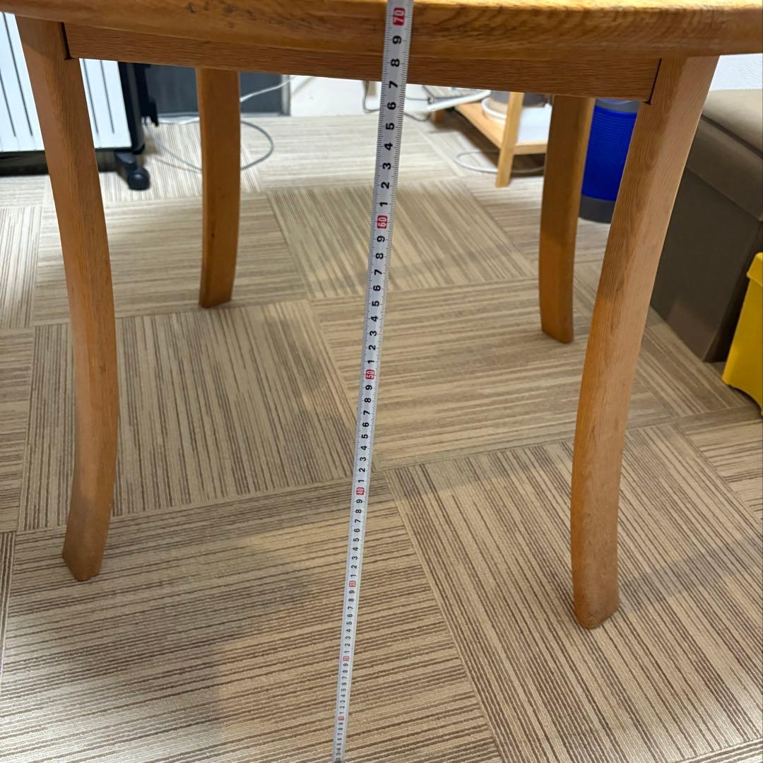 m*A様 天然木製 円形ダイニングテーブル 110×110×710 ラウンドテー