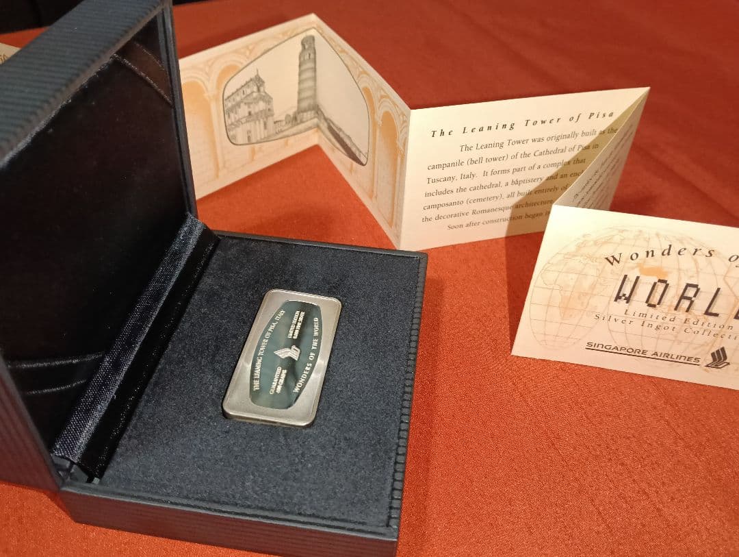 ☆激レア☆『世界の七不思議』SILVERインゴット・ピサの斜塔・品位：.800