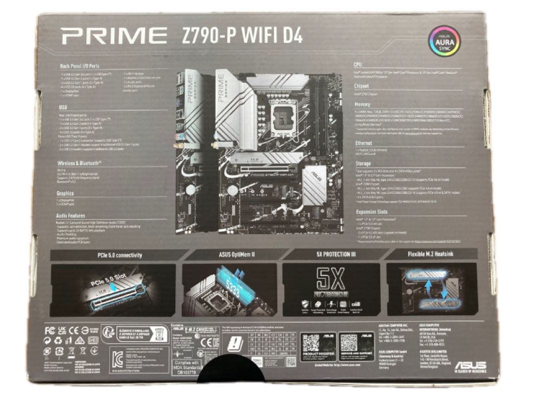 ☆新品未開封品☆ASUS PRIME Z790-P WIFI D4 マザーボード