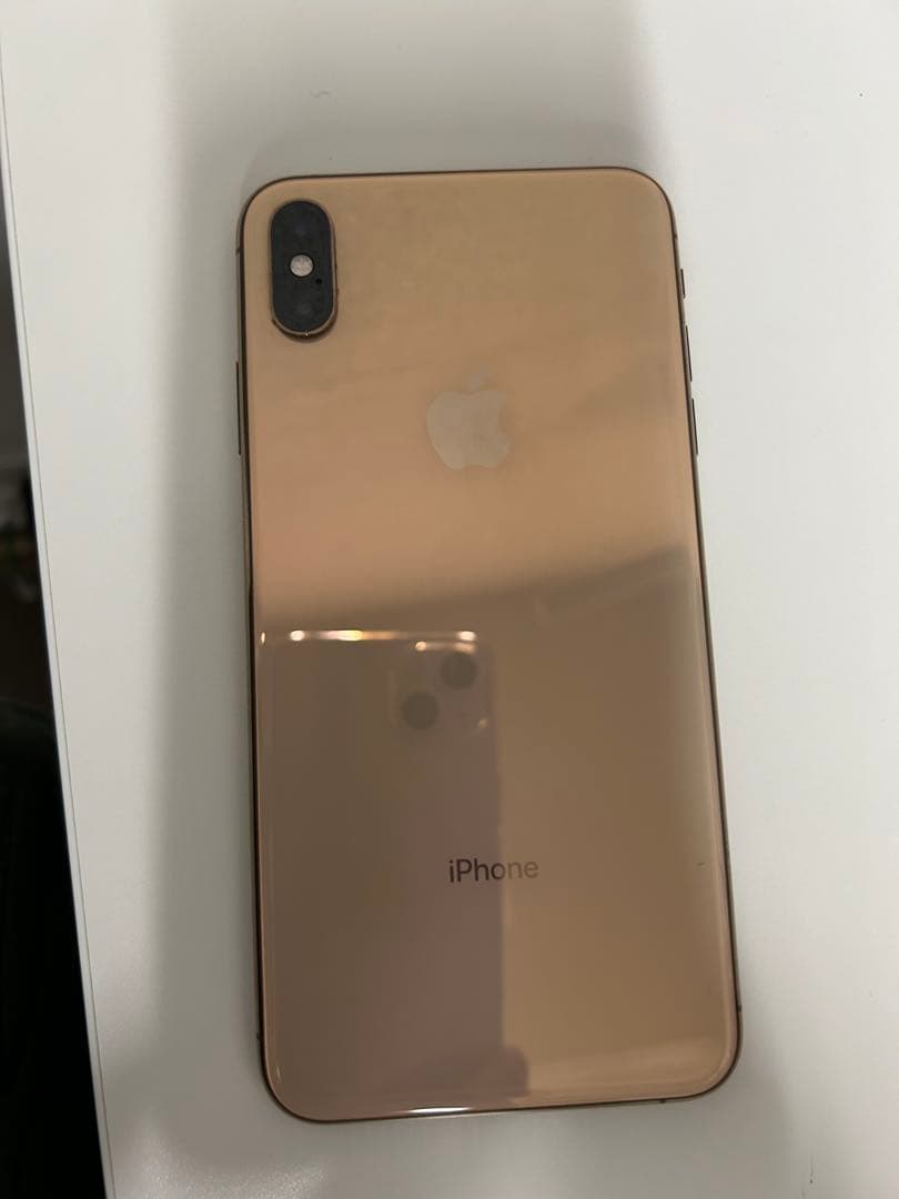 iPhone XS Max 64GB ゴールド 最大容量100% 強化ガラス付き
