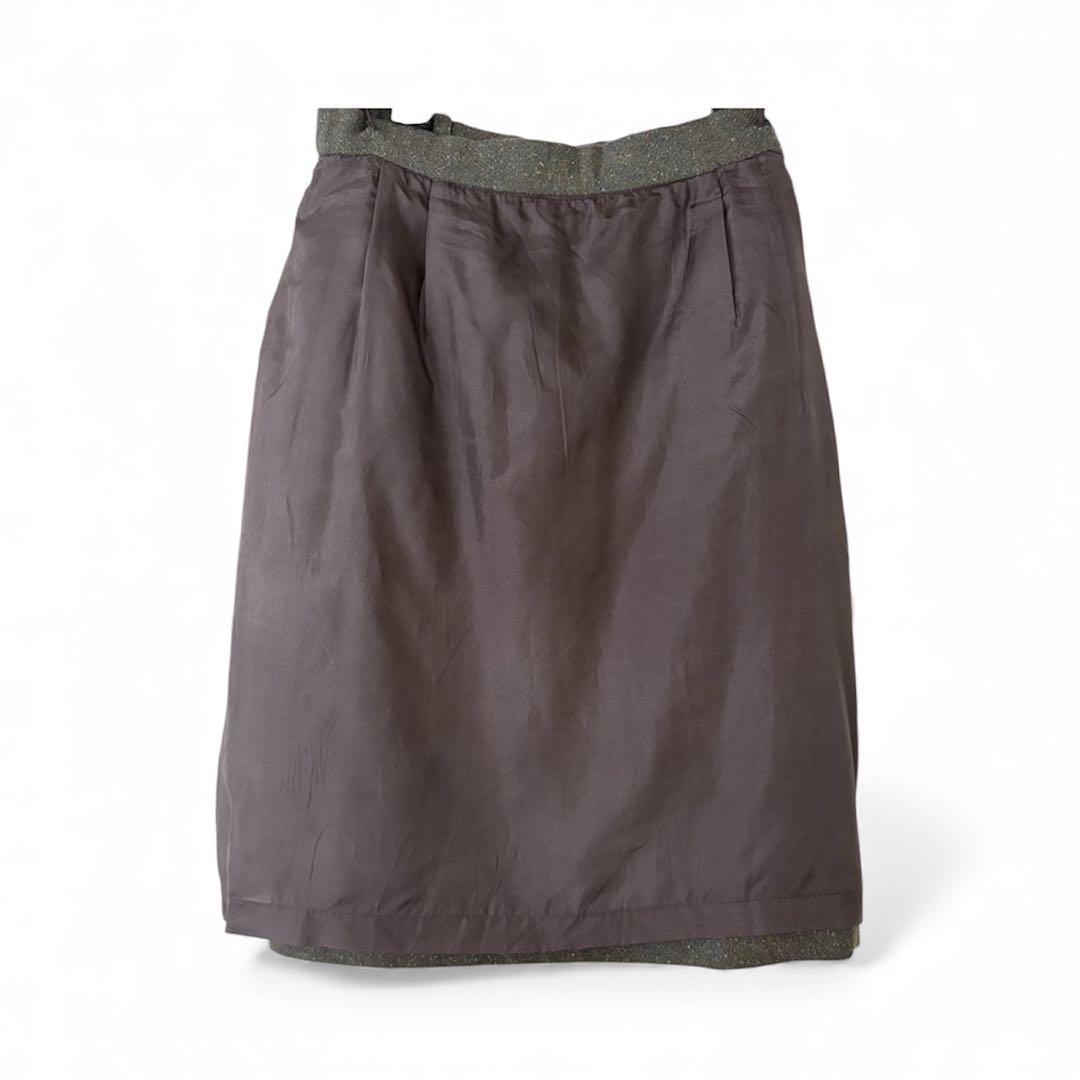 CHANEL シャネル　ツイードスカート　size42 グリーン