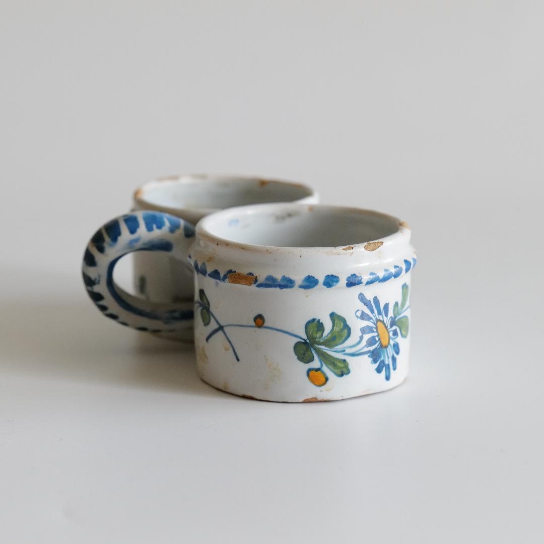 ムスティエ釉の調味料入れ A