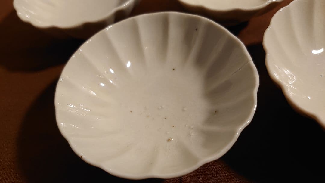 李朝　白磁　古伊万里　伊万里　輪華鉢　豆鉢　蔵出し　４客
