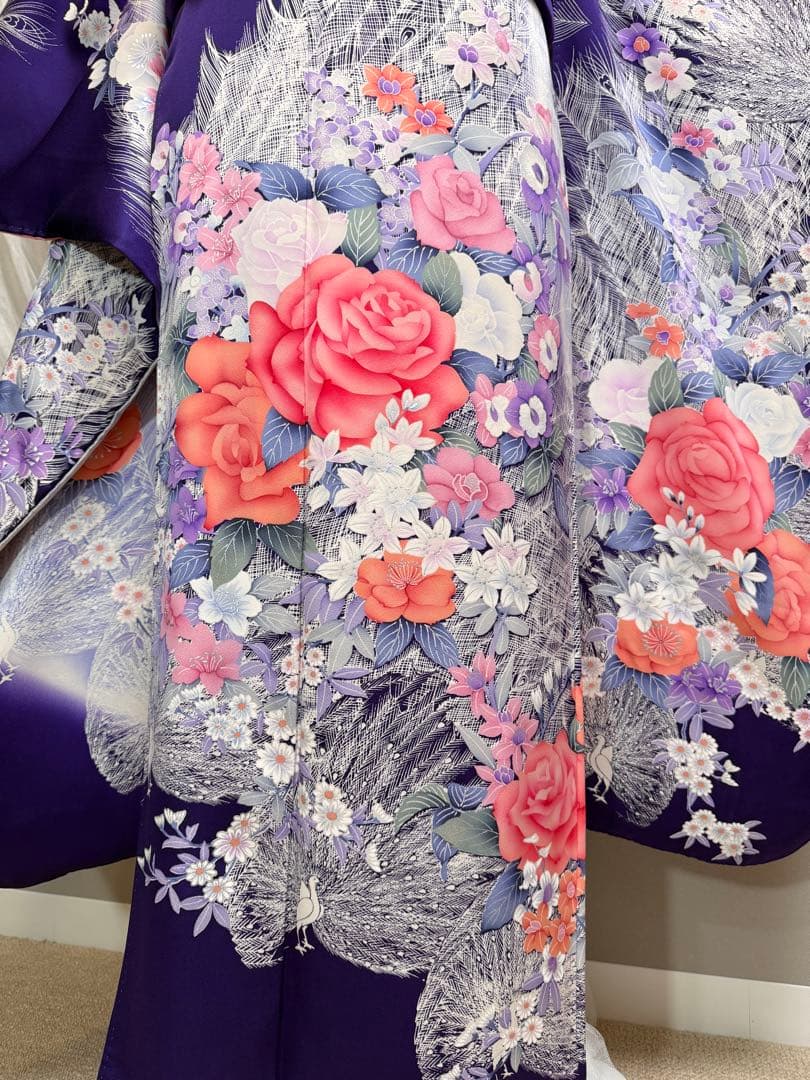 ❣️大特価❣️ 美品　正絹　振袖フルセット　新品長襦袢　成人式　青紫色　佐賀錦