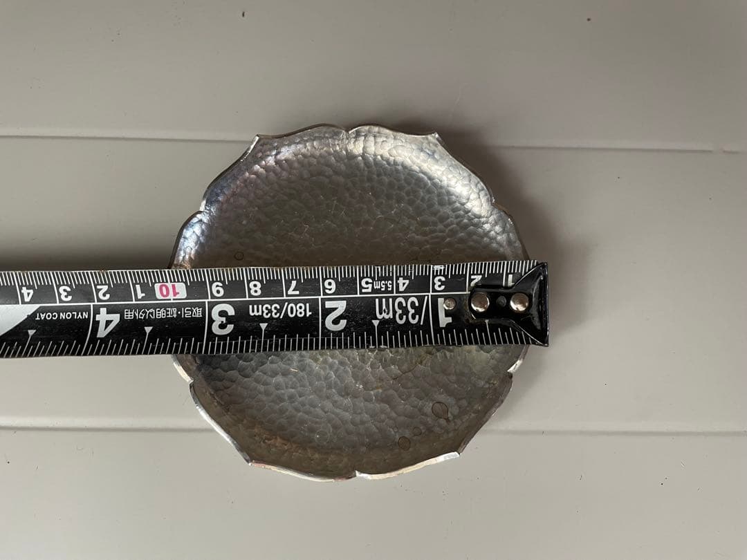 銀製 波形皿 専用箱付き　本錫